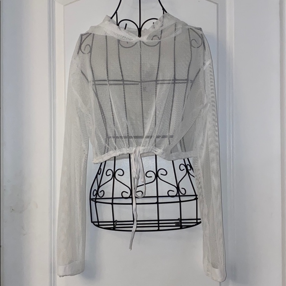 Mesh Cropped Hoodie